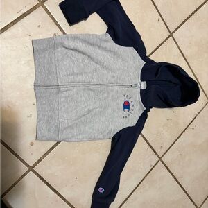 Champion Kids' Hoodie in Gray and Navy